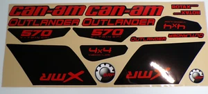 CAN-AM OUTLANDER 570 EFI XMR CUSTOM RED AND BLACK LAMINATED DECALS OFFROAD CANAM - Picture 1 of 12