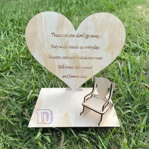 Wooden Those we love heart plaque poem heaven memorial angel grief loss save the - Picture 1 of 5