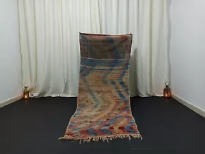 Handmade Vintage Moroccan Rug 2'82"x 7'21" Feet Tribal Berber Antique Old Carpet - Picture 1 of 12