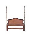 1970s Henredon Mahogany Asian Chinoiserie Style Faux Bamboo & Cane Queen Size