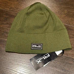 NWT! RLX Ralph Lauren Wool Skullcap Beanie Toque Hat Olive One Size Coolmax - Picture 1 of 7