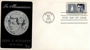 USA - "PRESIDENT JOHN F KENNEDY" Sarzin Metal / Tin Cachet FDC 1964 - Picture 1 of 6