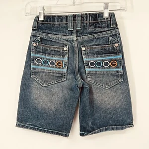 COOGI Boys 4 Denim Shorts Jorts Youth 20” Spellout Embroidered Patch Y2K Baggy - Picture 1 of 16