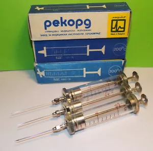 TROIS ANCIENS SERINGUES MÉDICAUX 3x10ML #11123 - Imagen 1 de 4