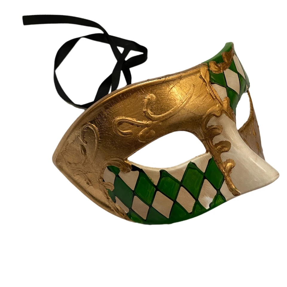 Black White mens masquerade eye mask for man boys simple classic costume fun - Image 1 of 1