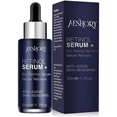 AESHORY Sérum au Rétinol 50ml pour Visage/Cou/Yeux Haute Résistance avec 5% Rétinol 3...