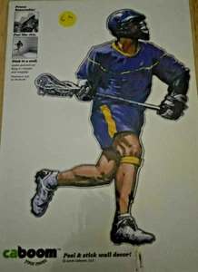 Giocatore di lacrosse blu caboom la tua stanza buccia e bastone decorazione parete - Foto 1 di 1