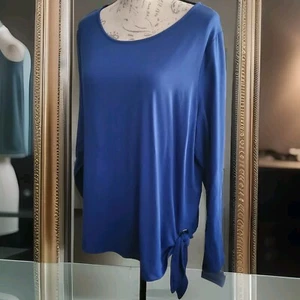 Belle by Kim Gravel 1X blaues TripleLuxe Stricktop Öse seitlich zum Binden NEU - Bild 1 von 9