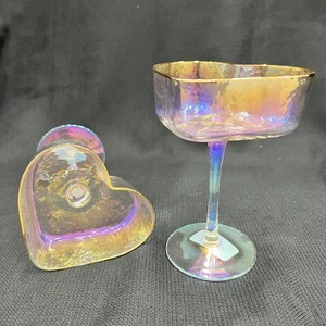 NEW David Tutera HEART COUPE GLASSES Martini Margarita Cocktail SET OF 2 - Picture 1 of 4
