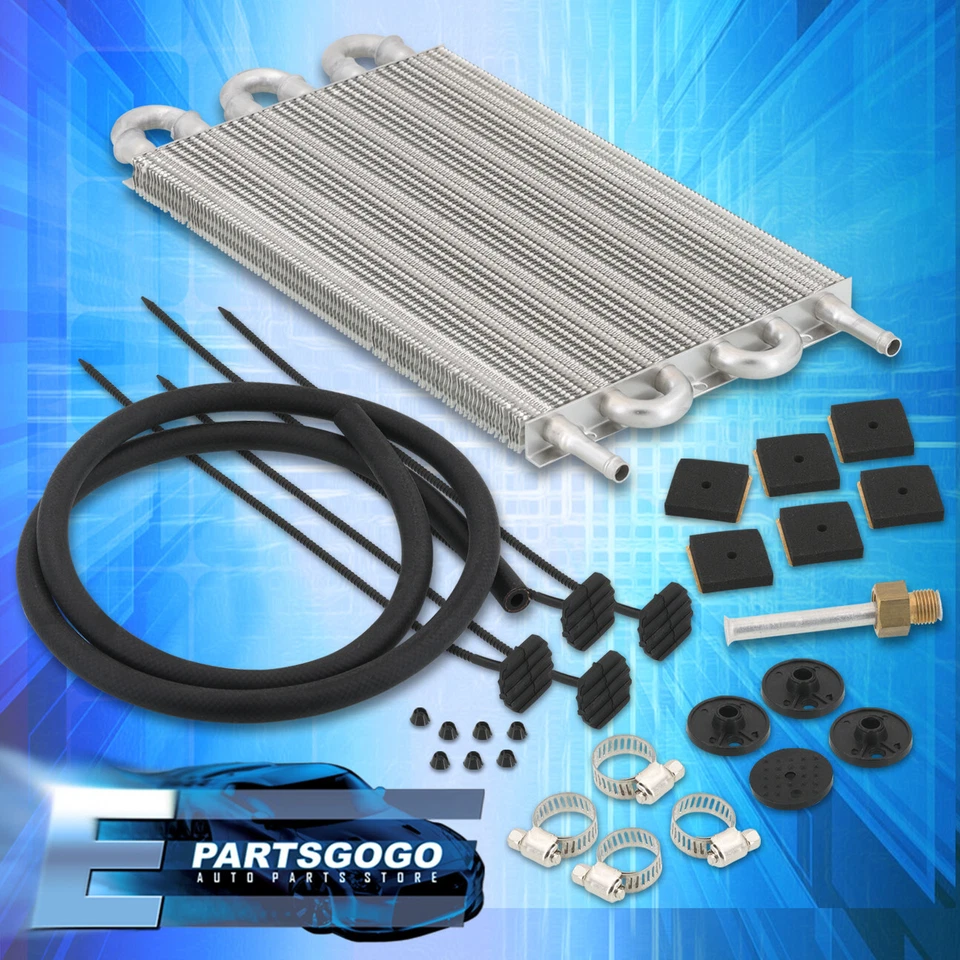 Universal Aluminum Oil Transmission Power Steering Cooler Kit 10" x 7.5" x 0.75" - Image 1 of 3