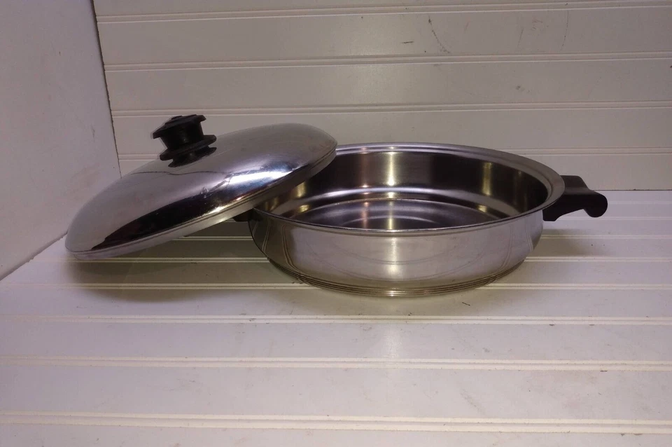 Rena Ware Utensilios de Cocina 9.5" Sartén Multi-Plata Inoxidable 2.5 Qt Sartén Salteado Olla Tapa Foto 1 de 4