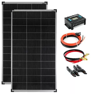 Komplettset 2x140 Watt Solarmodul Laderegler Kabel Photovoltaik Inselanlage PV - Bild 1 von 8