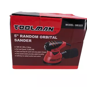 Lijadora orbital aleatoria eléctrica Toolman 5 pulgadas de potencia con papel de lija NUEVA - Imagen 1 de 10
