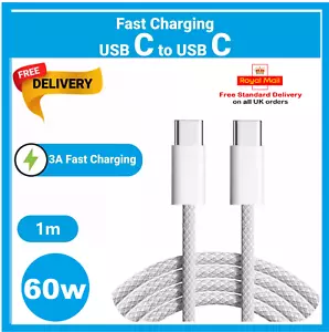 Fast Google Pixel 9 8 8 Pro 7a 7 6 6a 5 4 USB-C TO USB-C Fast Charging Cable - Picture 1 of 5