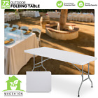 Portable 6Ft Folding Plastic Indoor Card Table W/Handle Outdoor Camp Picnic Desk