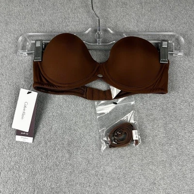 Calvin Klein Strapless Push Up Bra Womens 32A T-Shirt Underwire Removable Straps - Image 1 of 4
