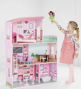 £50 🌈 Wooden Dolls House – Includes 11 Pieces of Furniture | George Home - Picture 1 of 2