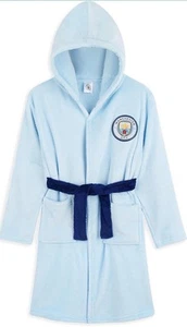 Manchester City F.C. Boys Dressing Gown, Kids Hooded Robe, Football Gifts 13-14 - Picture 1 of 7