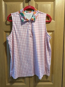 Lands’ End ärmelloses Polo – Größe 1X – Draper James Wild Blossom Blumendruck - Bild 1 von 6