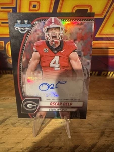 2024 Bowman Chrome U Football Georgia Oscar Delp Black Auto /10 - Picture 1 of 2
