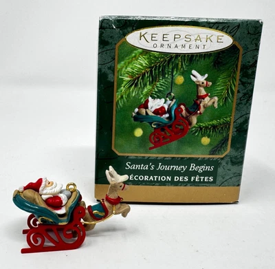 VTG 2000 Hallmark Santas Journey Begins Keepsake Miniature Ornament IOB QXM6004 - Image 1 of 4