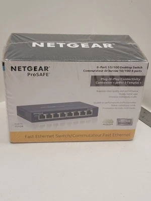 NETGEAR ProSafe 8 Port 10/100 Mbps Fast Ethernet Switch FS108 - Image 1 of 4