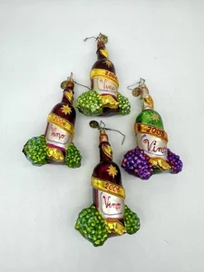 4er Set Christopher Radko Neujahrsflaschenornamente - Bild 1 von 7