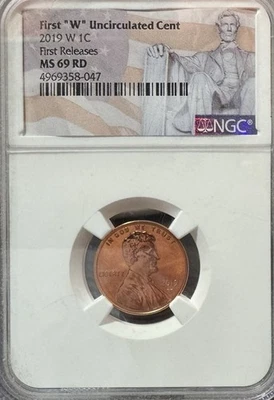 2019 W LINCOLN CENT UNCIRCULATED NGC MS69RD EARLY RELEASES MEMORIAL LABEL - Image 1 of 2
