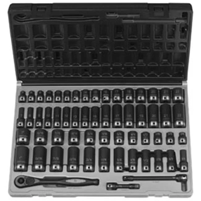 Grey Pneumatic 81259CRD 0.38 in. Drive 59pc Fract. And Metric Duo-Socket Set ... - Image 1 of 1