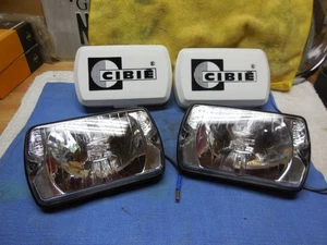 Cibie Airport 35 clear/black DRIVE lamp pair genuine w/covers tested/working NOS - Picture 1 of 23