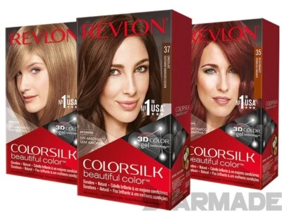 Color de cabello permanente REVLON ColorSilk, sin amoníaco de larga duración, paquete de 12 Foto 1 de 4