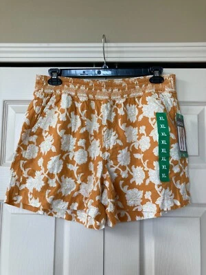 Pantalones cortos Briggs para mujer de mezcla de lino, naranja, XL nuevos con etiquetas Foto 1 de 4