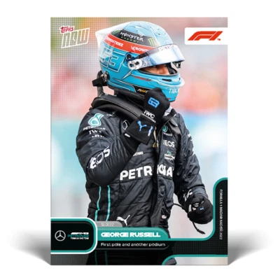 George Russell Mercedes 2022 Topps Now Formula 1 F1 Card #48 First Pole - Image 1 of 2