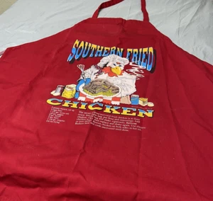 Delantal de cocina vintage para asar a la parrilla de chef receta de pollo frito sureño - Imagen 1 de 8
