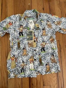 NEW Reyn Spooner Full Button Hula Nodders Hawaiian Button Youth Shirt Sz 6 - 8 - Picture 1 of 3