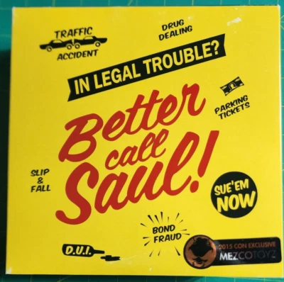 BREAKING BAD BETTER CALL SAUL GOODMAN 吉米·麦克吉尔动作人偶 SDCC 2015 全新 — 第 1/4 张图片