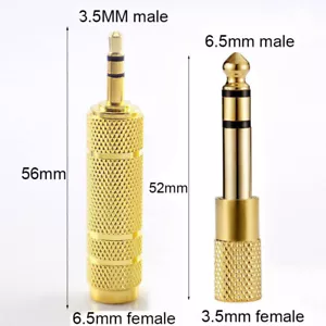 Adaptador de auriculares dorado con enchufe de 3,5 mm macho hembra enchufe audio estéreo dorado - Imagen 1 de 10