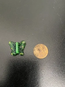 Hand Blown Glass Figurine Collectibles Handmade Miniature Bead Butterfly Green - Picture 1 of 3