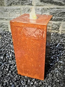 Säulenbrunnen 40 / 20 cm eckig Cortenstahl Roststahl incl. LED Gartenbrunnen - Bild 1 von 2