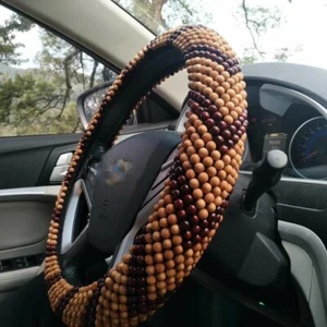 Natural Arborvitae Ya-bai wood Bead Steering Wheel Cover Massage Car Office - Bild 1 von 9