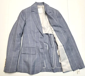 New $1095 ELEVENTY Button Blazer Women 00 XS X-SMALL IT 36 Blue Wool SILK LINEN - Picture 1 of 9