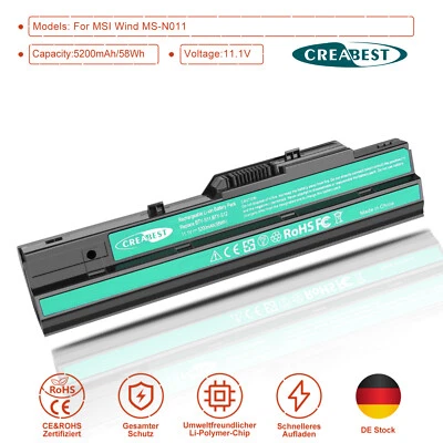11.1V BTY-S11 BTY-S12 Akku Für MSI Wind U100X U90 MS-N011 U100 Advent 4211 4212 - Bild 1 von 4