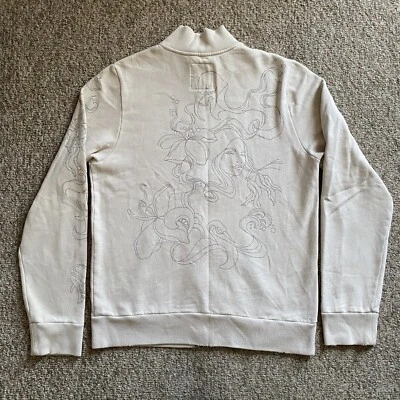 Hollister Jacket Womens XL Beige Full Zip Sweatshirt Floral Fairy Y2K RARE - Image 1 of 4