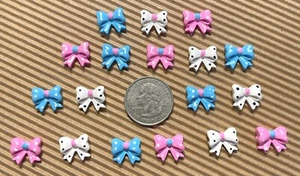 18pcs x 1/2" Resin Polka Dots Bow Flatback /Embellishment /Card/Scrapbook SB63 - Picture 1 of 5