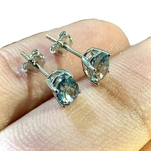 Orecchini a borchie Tanzanite Argento Sterling 925 Ovali 6MM Orecchini a borchie Donna - Foto 1 di 6