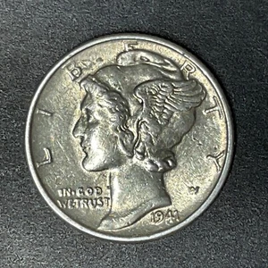 1941 AU Mercury Dime United States USA Coin 90% Silver Objects You Love - Picture 1 of 2