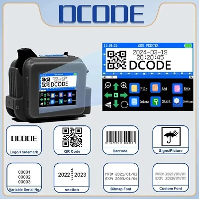 lowest price Portable Mini Printer Handheld Inkjet Printer Text QR Barcode - Image 1 of 4