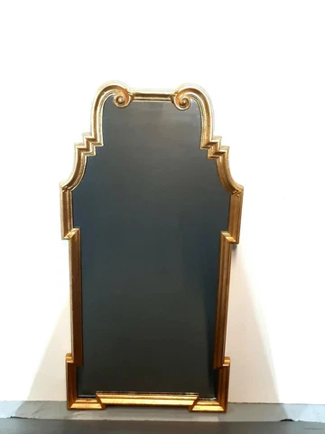 LaBarge Gold Gilt Frame Modern Queen Anne Wall Mirror High End Designer Mirror Cover