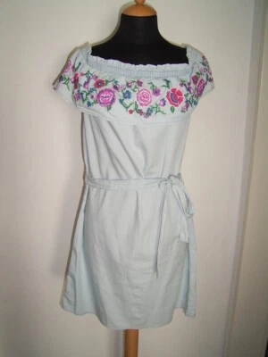 *C&A*Kleid*OFF SHOULDER*blau*Gr.40 (M/L)*H*Stickerei*100% BW*NEU* - Bild 1 von 3