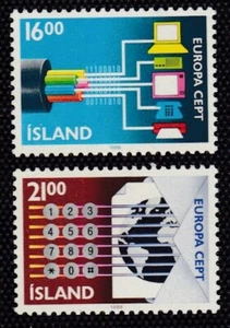 ICELAND #660-661 MNH MODERN COMMUNICATION  (EUROPA 1988) - Picture 1 of 1